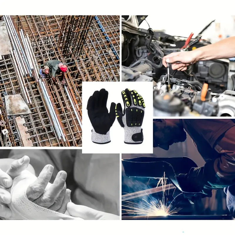 Heavy-Duty Safety Work Gloves – Cut & Impact Resistant
