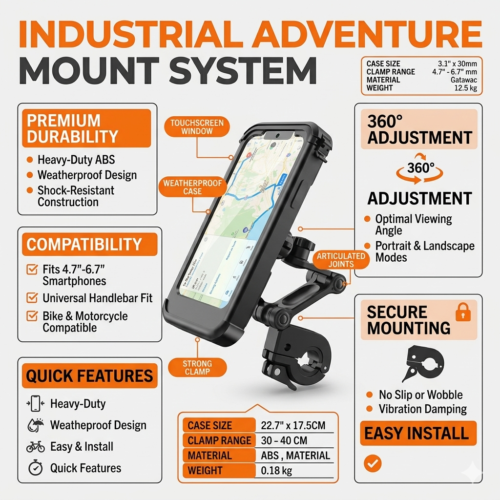 Universal Waterproof Phone Mount – Motorcycle & Velo