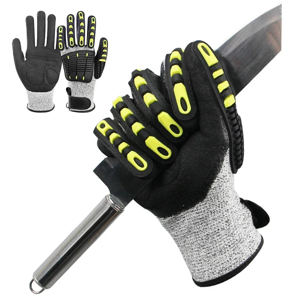Heavy-Duty Safety Work Gloves – Cut & Impact Resistant