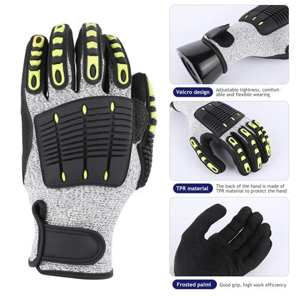 Heavy-Duty Safety Work Gloves – Cut & Impact Resistant