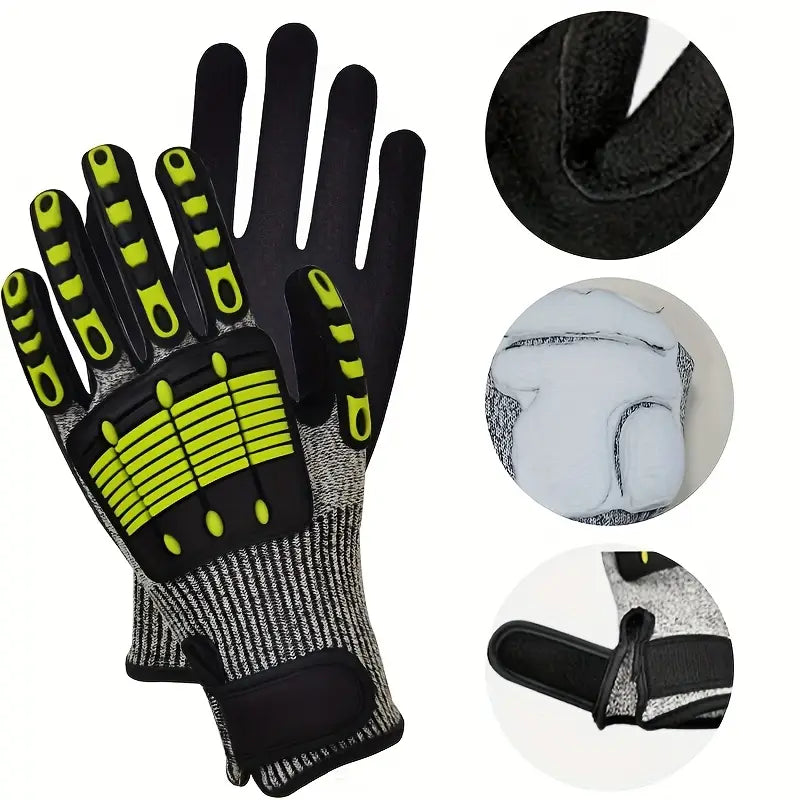 Heavy-Duty Safety Work Gloves – Cut & Impact Resistant