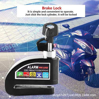 Motorcycle Bicycle Lock Alarm Safety Protection