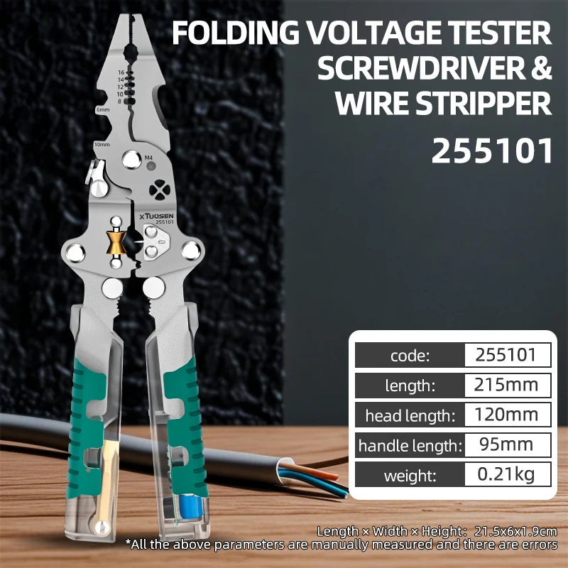 All-in-One Voltage Tester, Screwdriver & Wire Stripper
