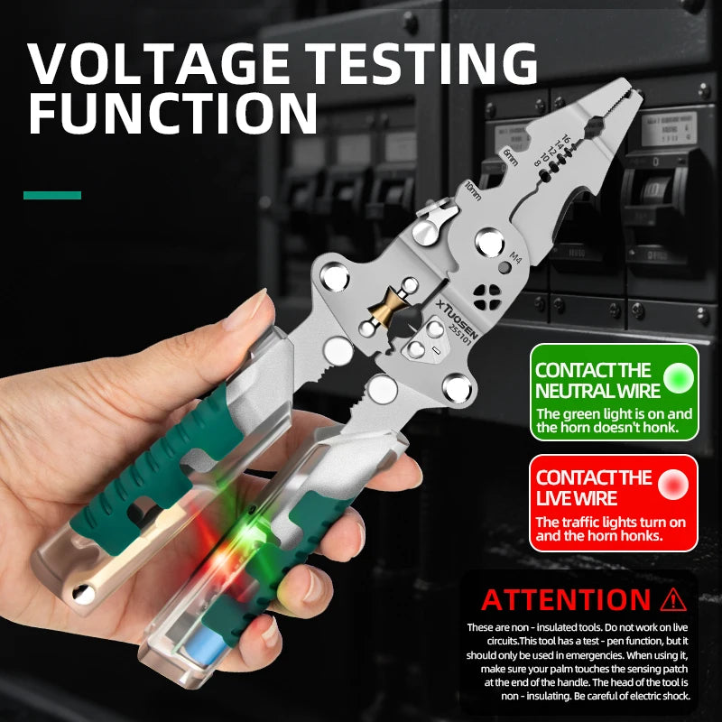 All-in-One Voltage Tester, Screwdriver & Wire Stripper
